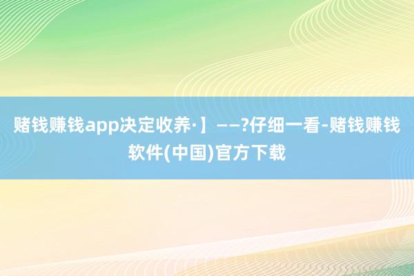 赌钱赚钱app决定收养·】——?仔细一看-赌钱赚钱软件(中国)官方下载